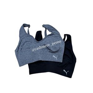 Puma Women's Gray and Black Sports Bras Small